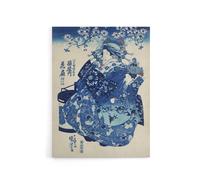 Artery8 Hanao Ogiya Japanese Ukiyo E Kuniyoshi Canvas Wall Art Print in Blue | Size: W24" x H32" Artery8 Blue W24" x H32"