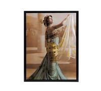 Artery8 Hand Coloured Portrait Dancer Spy Mata Hari Framed Canvas Wall Art Print | Size: W12" x H16" Artery8 Multicolor W12" x H16"