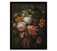 Artery8 Hanging Bouquet of Flowers Abraham Mignon Framed Wall Art Print | Size: A3 Artery8 Multicolor A3
