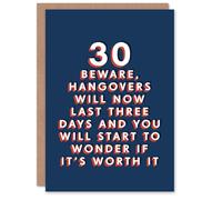 Artery8 Hangovers Three Days 30 Year Old Funny 30th For Him Birthday Card