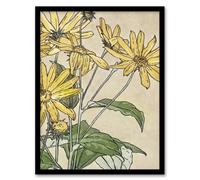 Artery8 Hannah Borger Overbeck Framed Wall Art Print Sunflowers Watercolour in Orange | Size: A4 Artery8 Orange A4