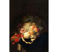 Artery8 Hannot Still Life With Fruit Painting Premium Wall Art Canvas Print 18X24 Inch