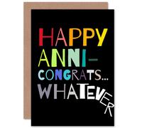 Artery8 Happy Birthday Anniversary Congratulations Whatever Funny Greetings Card Artery8 Multicolor