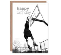 Artery8 Happy Birthday Basketball Hoop Slam Dunk Sport Birthday Card