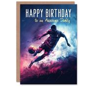 Artery8 Happy Birthday Card to an Awesome Daddy Football Lover Sport Footy Striker Soccer Goal