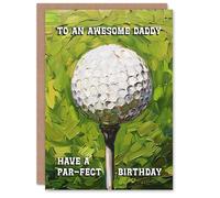 Artery8 Happy Birthday Card to an Awesome Daddy Golf Lover Golfing Ball Tee Shot Par Pun Perfect