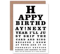 Artery8 Happy Birthday Grandpa Grandma Eye Test Old Age Greetings Card in White Artery8 White