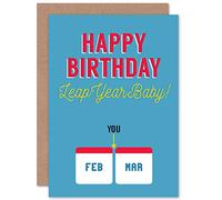 Artery8 Happy Birthday Leap Year Baby One Day Every Four Years Personalised Greeting Card