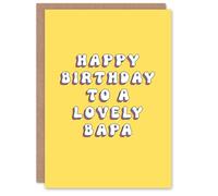 Artery8 Happy Birthday to a Lovely Bapa Bright Fun Happy Hippie Letters Non Binary Gender Neutral Card