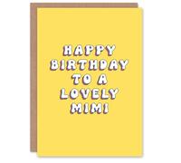 Artery8 Happy Birthday to a Lovely Mimi Bright Fun Happy Hippie Letters Non Binary Gender Neutral Card