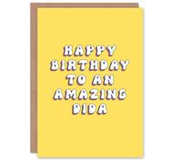 Artery8 Happy Birthday to an Amazing Dida Bright Fun Happy Hippie Letters Non Binary Gender Neutral Card