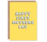 Artery8 Happy First Mother's Day Modern Bright Bold Mum Greeting Card