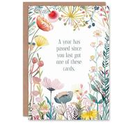 Artery8 Happy Flowers A Year Passed Since Last Card For Her Woman Wife Gran Mum Sister Birthday Greeting Card