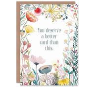 Artery8 Happy Flowers Deserve A Better Card Funny For Her Woman Wife Mum Sister Daughter Birthday Greeting Card