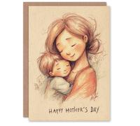 Artery8 Happy Mother's Day Card For Mum Coloured Pencils Mum And Son From Son Blank Inside