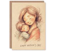 Artery8 Happy Mother's Day Card For Mum Coloured Pencils Mum And Son From Son Blank Inside