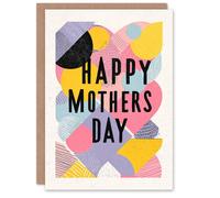 Artery8 Happy Mother's Day Card For Mum Pastel Colours Modern Fun Blank Inside in Pink Artery8 Pink
