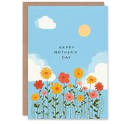 Artery8 Happy Mother's Day Card For Mum Spring Day With Flowers Blank Inside