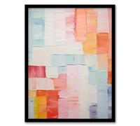Artery8 Happy no 9 Minimalist Geometric Palette Knife Painting Artwork Framed Wall Art Print A4