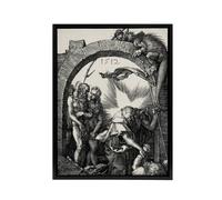 Artery8 Harrowing of Hell Christ in Limbo Durer Framed Canvas Wall Art Print in Grey | Size: W12" x H16" Artery8 Grey W12" x H16"