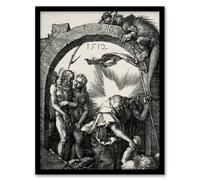 Artery8 Harrowing of Hell Christ in Limbo Durer Framed Wall Art Print in Grey | Size: A4 Artery8 Grey A4