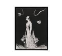 Artery8 Haunting Ghostly Female Figure Redon Black Framed Canvas Wall Art | Size: W24" x H32" Artery8 Black W24" x H32"