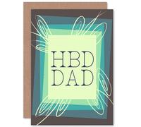 Artery8 HBD Dad Birthday Greetings Card in Blue Artery8 Blue