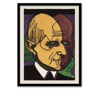 Artery8 Head of Dr Bauer Colourful Portrait Kirchner Framed Wall Art Print | Size: A4 Artery8 Multicolor A4