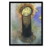 Artery8 Head of John the Baptist on Pillar Framed Wall Art Print A4 Artwork By Redon : Religious Artwork Perfect For Hallway Or Study Capturing Biblical Symbolism And Vintage Depth