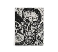 Artery8 Head of Van de Velde Ernst Ludwig Kirchner Canvas Wall Art in White | Size: W24" x H32" Artery8 White W24" x H32"