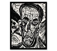 Artery8 Head of Van de Velde Ernst Ludwig Kirchner Framed Wall Art Print in White | Size: A4 Artery8 White A4