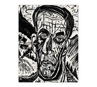 Artery8 Head of Van de Velde Ernst Ludwig Kirchner Wall Art Poster Print in White | Size: W18" x H24" Artery8 White W18" x H24"