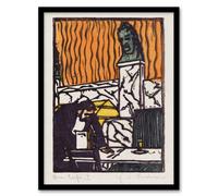 Artery8 Head Waiter in Cafe Ernst Ludwig Kirchner Framed Wall Art Print | Size: A4 Artery8 Multicolor A4