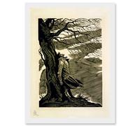 Artery8 Heathcliff Wuthering Heights Bronte Black White Drawing Artwork Framed Wall Art Print A4 Artery8 White