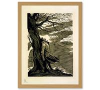 Heathcliff Wuthering Heights Bronte Black White Drawing Artwork Framed Wall Art Print A4 Artery8 Light Oak One Size
