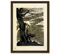 Heathcliff Wuthering Heights Bronte Black White Drawing Artwork Framed Wall Art Print A4 Artery8 Brown One Size