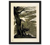 Artery8 Heathcliff Wuthering Heights Bronte Black White Drawing Wall Art Print - A4 Size