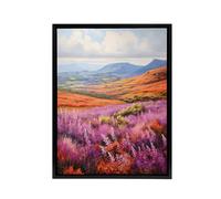 Artery8 Heather Fields in Scotland Landscape Framed Canvas Wall Art Print | Size: W12" x H16" Artery8 Multicolor W12" x H16"
