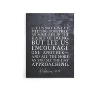 Artery8 Hebrews 10 25 Encourage One Another Bible Quote Canvas Art in Grey | Size: W12" x H16" Artery8 Grey W12" x H16"