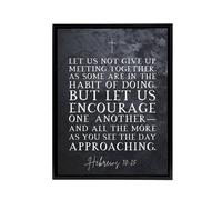 Artery8 Hebrews 10 25 Encourage One Another Bible Quote Framed Canvas Art in Grey | Size: W18" x H24" Artery8 Grey W18" x H24"