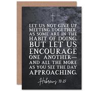 Artery8 Hebrews 10:25 Let Us Encourage One Another Christian Bible Verse Quote Scripture Typography Sealed Greeting Card Plus Envelope Blank inside