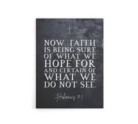 Artery8 Hebrews 11 1 Faith Is Being Sure Bible Quote Canvas Wall Art Print in Grey | Size: W12" x H16" Artery8 Grey W12" x H16"