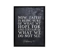 Artery8 Hebrews 11 1 Faith Is Being Sure Bible Quote Framed Canvas Wall Art Print in Grey | Size: W24" x H32" Artery8 Grey W24" x H32"