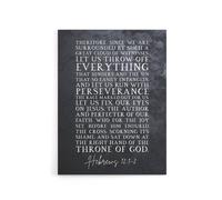Artery8 Hebrews 12 1 2 Fix Our Eyes on Jesus Bible Quote Canvas Wall Art Print in Grey | Size: W24" x H32" Artery8 Grey W24" x H32"