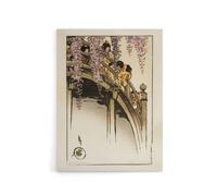 Artery8 Helen Hyde Children on The Moon Bridge at Kameido Canvas Art Print | Size: W18" x H24" Artery8 Multicolor W18" x H24"