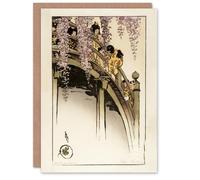 Artery8 Helen Hyde Children on The Moon Bridge at Kameido Personalised Art Greeting Card