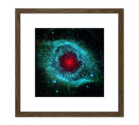 Artery8 Helix Nebula Dust Comets Space Photograph 8X8 Inch Square Wooden Framed Wall Art Print Picture with Mount in Brown Artery8 Brown