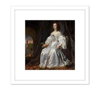 Artery8 Helst Mary Stuart Princess Orange Widow William Ii 8X8 Inch Square Wooden Framed Wall Art Print Picture with Mount in White Artery8 White