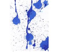 Artery8 Hendo Tanuki Abstract Blue Paint Splat Painting D Premium Wall Art Canvas Print 18X24 Inch