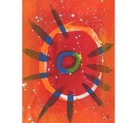 Artery8 Hendo Tanuki Abstract Red Painting Circles Strokes Large Wall Art Poster Print Thick Paper 18X24 Inch